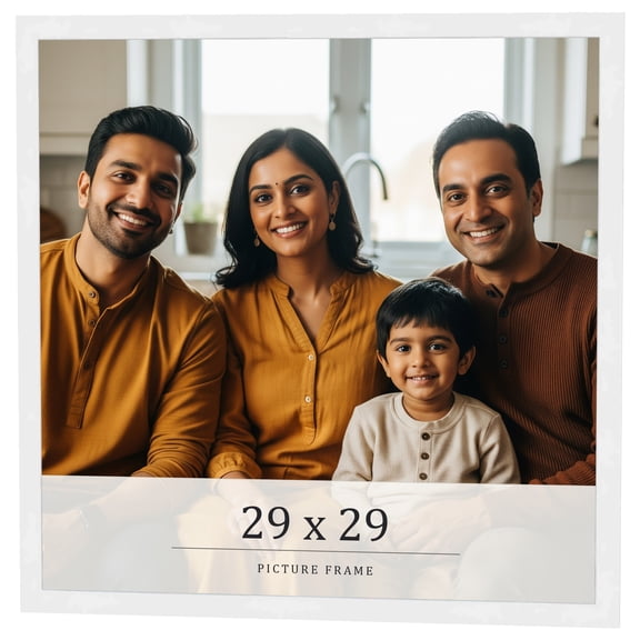 29x29 Frame White Real Wood Picture Frame Width 0.75 inches | Interior Frame Depth 0.5 inches |