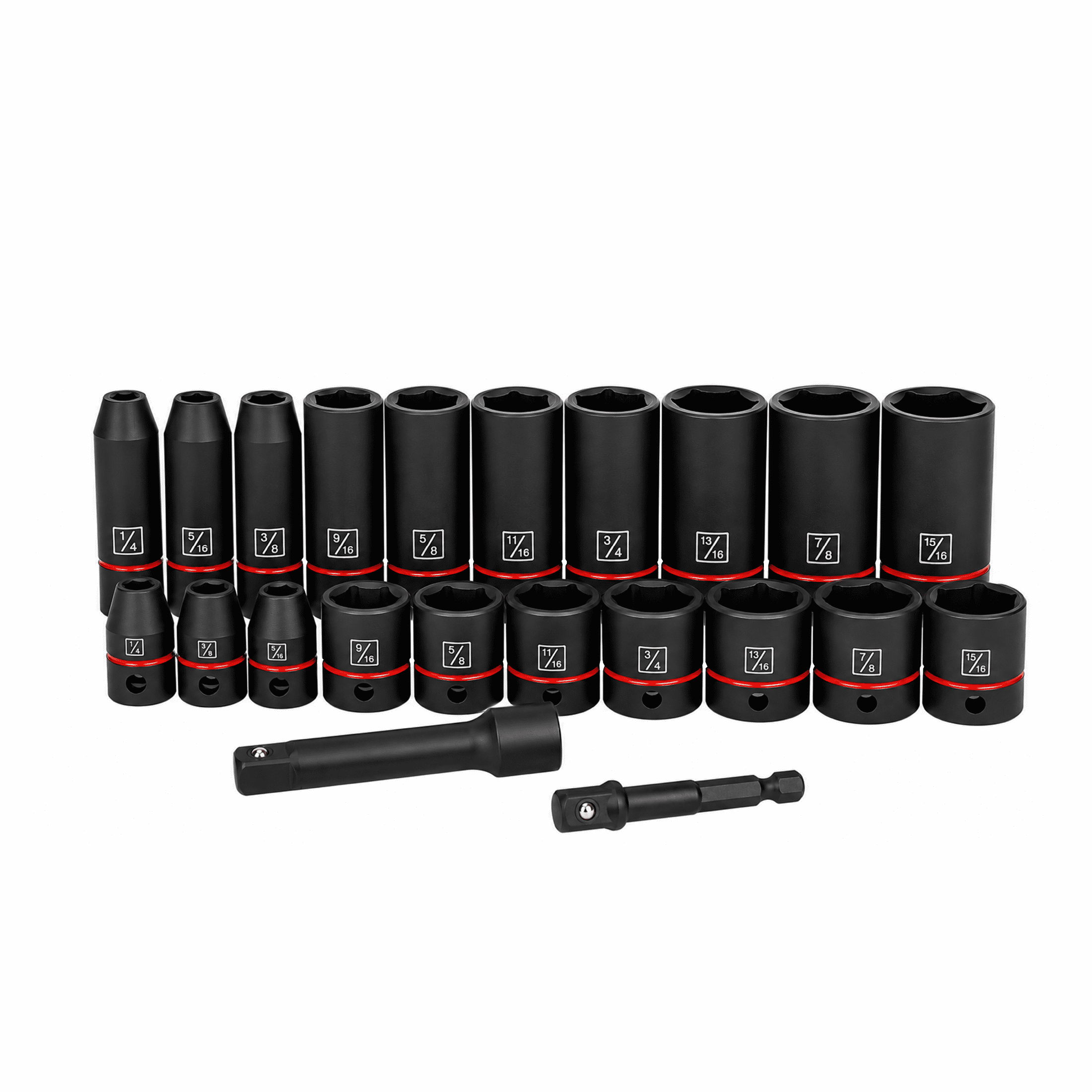 Hyper Tough 22-Piece 3/8-Inch Drive Impact Socket Set, SAE