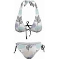 thumbnail image 4 of SKQIT Women Two Piece Bikini Swimsuit Sexy Bathing Suits Halter Triangle Tops String Bikini Sets, 4 of 6