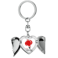 thumbnail image 1 of Llavero de Alas de Ángel en Forma de Corazón Rojo Chino Tradicional, 1 of 3