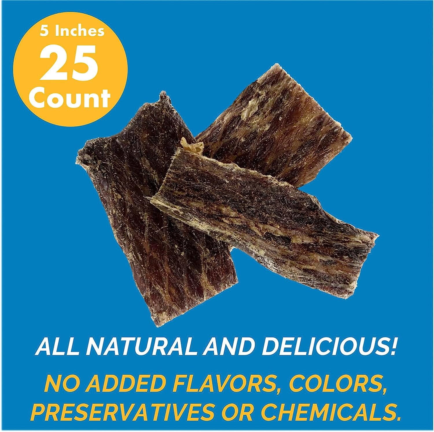 Beef Jerky Treats for dogs 5 inches (25 Count) Delicious Dog Chews Made in USA