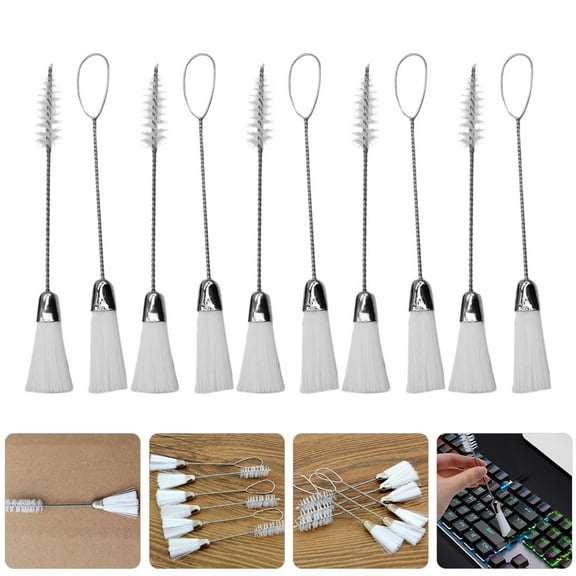 TABLETREANDS 10Pcs Small Cleaning Brushes Extended Design Durable Materials for Electronics Home Cleaning 6.9x0.8x0.4in