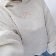 thumbnail image 4 of Womens Floral Bowknot Pattern Graphics Oversized Hoodie Pullover Top Long Sleeve Loose Fit Sweatshirts with Pocket, 4 of 9