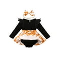 thumbnail image 2 of FOCUSNORM Baby Girls 2Pcs Halloween Outfits, Ruffle Tutu Romper with Headband, 2 of 9