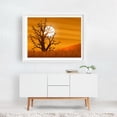 thumbnail image 3 of Sunset Through The Tree Silhouette - Digital Art Sunset Silhouette Desert Nature Scenic Autumn Minimalist White Framed Wall Art Print 8 x 10 inches, 3 of 4