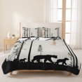 thumbnail image 3 of Twin Quilt Set 68''x86'', Forest Bear Family Lightweight Summer Bedspread Coverlet Set with 2 Pillow Shams, Trees Nature Tree Landscape Scene Breathable All Season Quilt Bedding for Dorm/Bedroom, 3 of 9