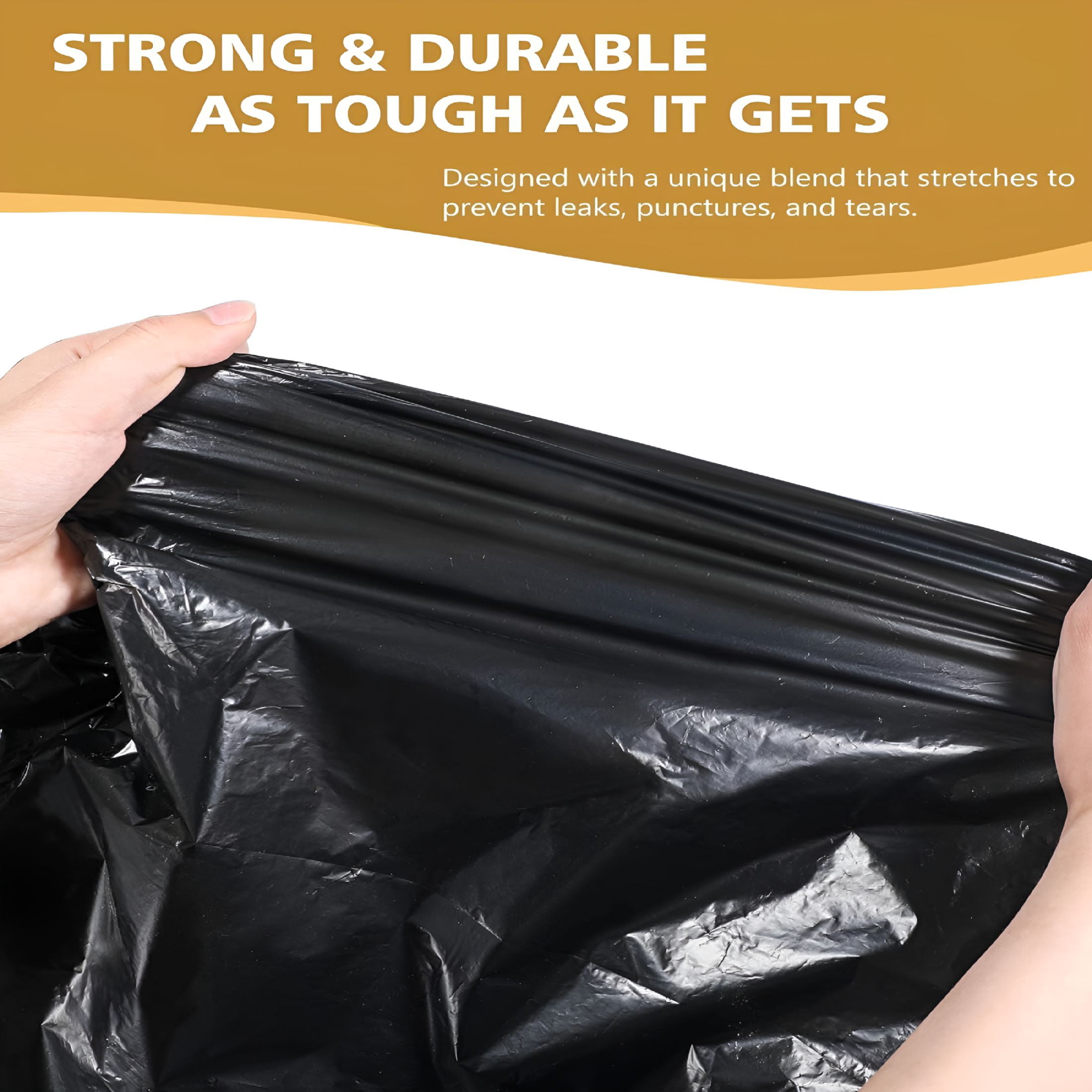 CCOCC 23 Gallon Trash Bags with Zip Ties,20-25 Gallon Trash Bags (50 Count Bulk) Large Black Trash Bags 20 Gallon Trash Bags,Extra Large Garbage Bags for Commercial,Household,Lawn (30"x35") Black