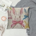 thumbnail image 2 of Qinduosi Easter Pillow Covers of , Colorful Bunnies Decorations Holiday Farmhouse Spring Pillow Case for Home Sofa Couch Decor AA White, 2 of 5