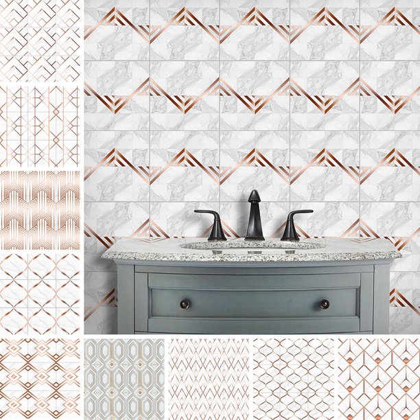 10PCS/Set Square Geometric Tile Self Adhesive Wall Sticker Home