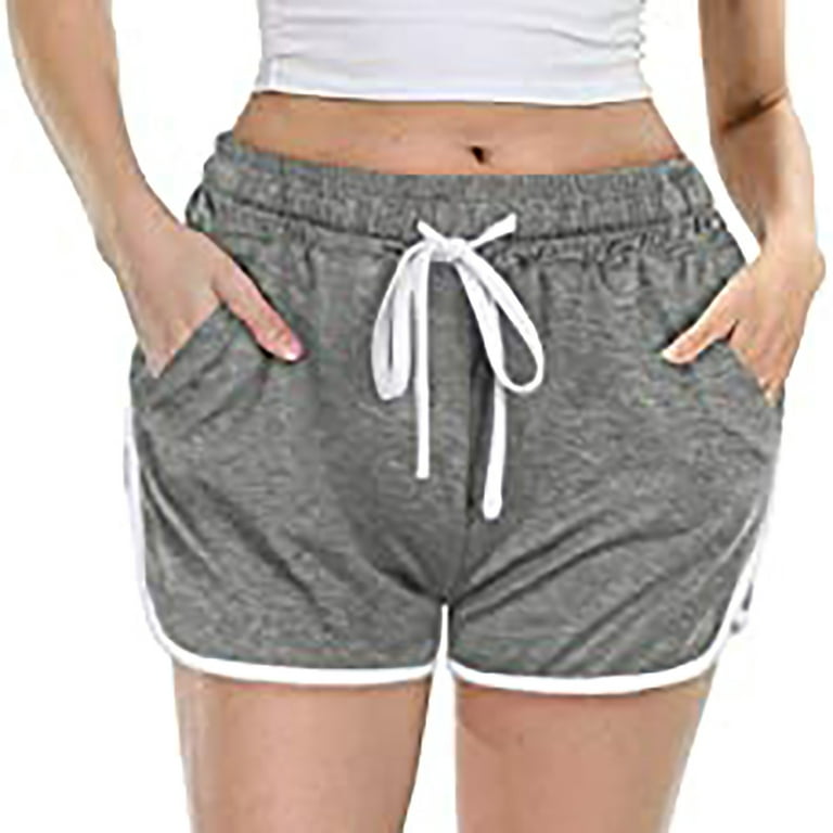 Teacher Appreciation Gifts AXXD Shorts For Women Clearance Under $10,High  Waist Yoga Bandage Elastic Waist Short Shorts for Teen High Waisted Gray XXL