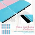 thumbnail image 4 of NALYL 4'x8' Gymnastics Mat, 2" Thick Folding Tumbling Mat with Carrying Handles, Foldable Gym Mat with Hook and Loop Fastener, Cheer Mats for Kids Adults Home Exercise Aerobics Fitness, Blue/Pink, 4 of 8