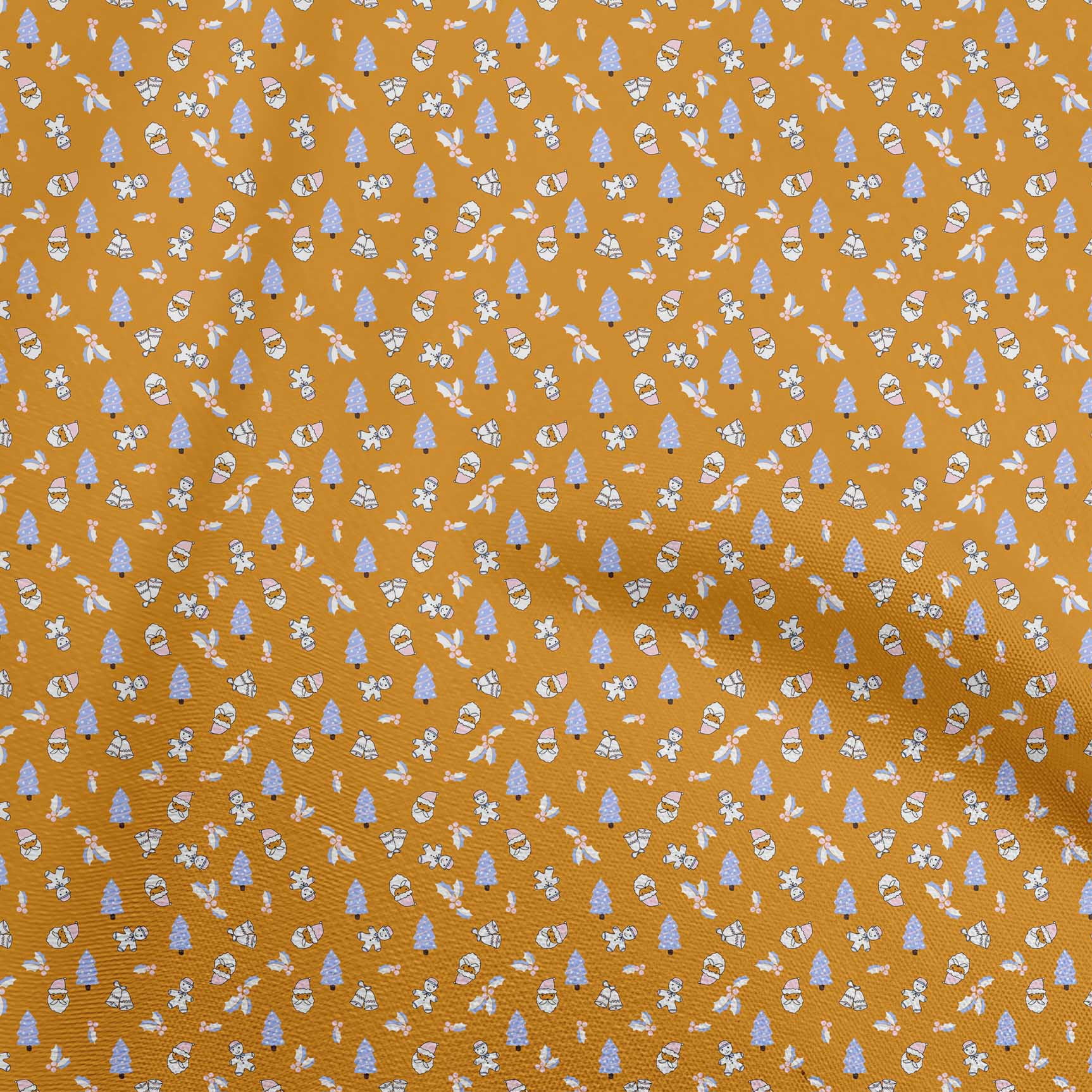 oneOone Cotton Jersey Orange Fabric Christmas Sewing Material Print Fabric By The Yard 58 Inch Wide
