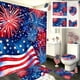 thumbnail image 1 of Independence Day Bathroom Dry Wet Separation Four Piece Set Shower Curtain+Toilet Seat Cushion+Floor Cushion+U Shaped Cushion, 1 of 6