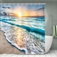 thumbnail image 2 of 1pc Bathroom Rugs Shower Curtain, Sea Wave Pattern Shower Curtain With 12 Plastic Hooks, Bathroom Non-Slip Mat, U Shaped Toilet Mat And Toilet Cover, Bathroom Accessories, Bathroom Decor, Home Decor, 2 of 5