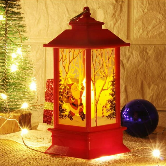 Navidad LED Linterna Decoración de la lámpara de Navidad Decoración de de en hogar de bricolaje E: Papá Noel Rojo