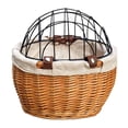 thumbnail image 1 of koolsoo Bike Basket Storage Basket Woven Pet Carrier Front Basket for Riding Light Brown, 1 of 9