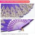 thumbnail image 5 of HIBIBUD Folding Fan Elegant Lace Fan Surface Boots on the Ground Fan Smooth Folding & Unfolding Hand Fans for Women Foldable Style3, 5 of 5