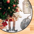 thumbnail image 4 of Pumpkins Gnome Funny Christmas Tree Mats Waterproof Tree Skirt, Halloween Elements Xmas Tree Stand Tray Mat Floor Protector Pad for Holiday Party Decoration, 28.3", 4 of 6