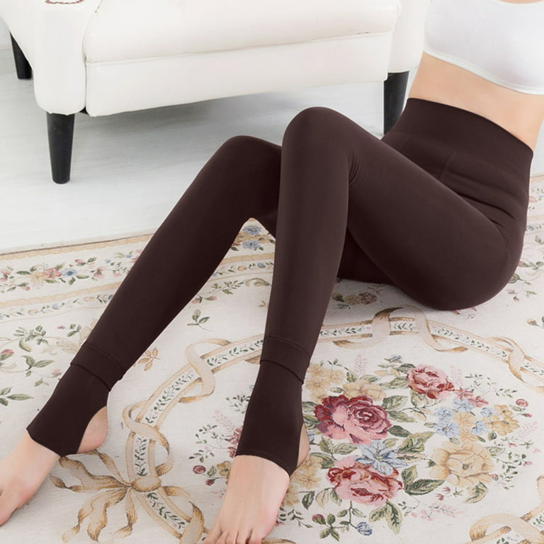 YDOJG Soft Leggings For Women Tummy Control Fashion Women Brushed Stretch  Lined Thick Tights Warm Winter Pants Warm Leggings Step Pants Xs 