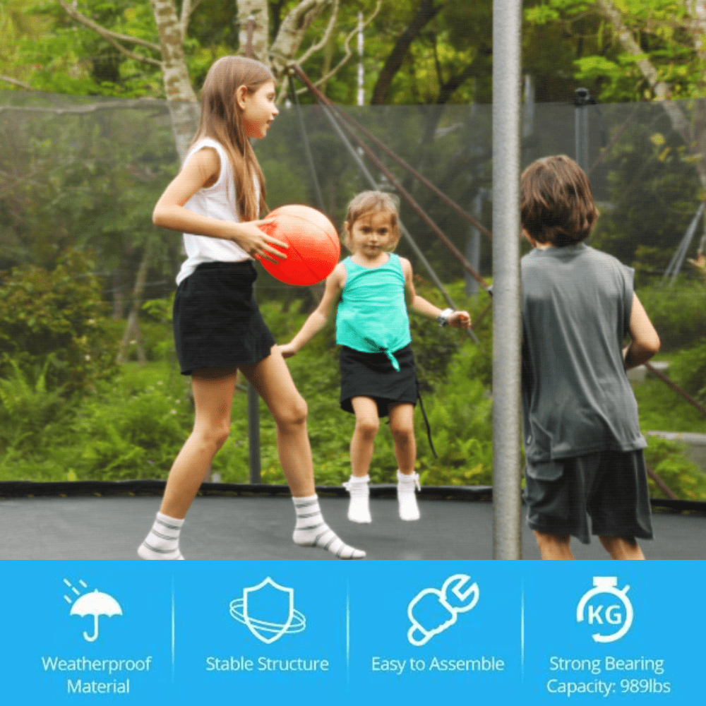 Famispick 990LBS 12FT Trampoline for Kids Adults with Safety Enclosure Net and Ladder,ASTM Test Approved Outdoor Heavy-Duty Trampoline