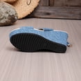 thumbnail image 5 of Rvasteizo Women Large Size Wedge Heel Shoes Solid Peep Toe Open Toe Thick Sole Buckle Strap Layout for Summer, 5 of 5