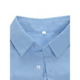 thumbnail image 6 of Calsunbaby Men Cotton Linen Short Sleeve Solid Shirts Casual Dress Tops Blue 2XL, 6 of 8