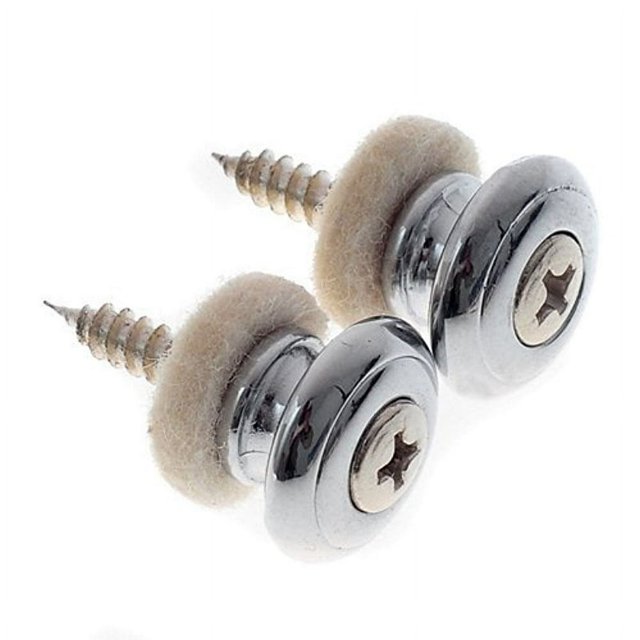 HLONK 2 Pcs Boutons de Sangle de Guitare Tête de Champignon Verrous de Sangle Pièces de Guitare Chromées