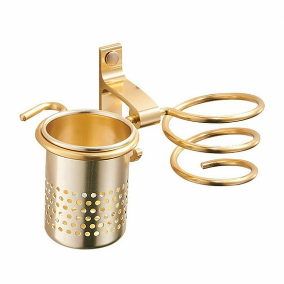 AUQ Hair Dryer Holders,Space-Saving Hairdryers Holder,Quick Process Hair Dryer Stand,Gold