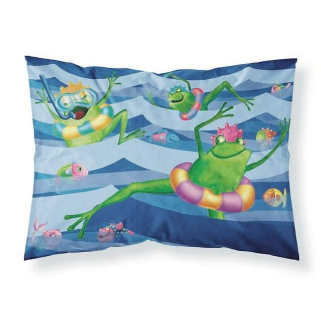 Carolines Treasures APH0089PILLOWCASE Frogs Swimming Fabric Standard Pillowcase