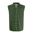 thumbnail image 6 of Mens Sleeveless Button Down Shirts Summer V Neck Washed Muscle Tank Tops Beach Basic T-Shirt Relaxed Fit Vest with Pockets,Army Green,3XL, 6 of 6