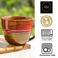 thumbnail image 4 of Studio Pottery Ceramic Soup Cups With Handle Set Of 4 - 350ml, Ombre Red | Maggi Bowls | Cereal Bowls, 4 of 5