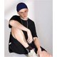 thumbnail image 5 of Gorro de pescador corto de punto de lana Sinhoon para hombre y mujer, gorro cálido de invierno (azul marino), 5 of 6