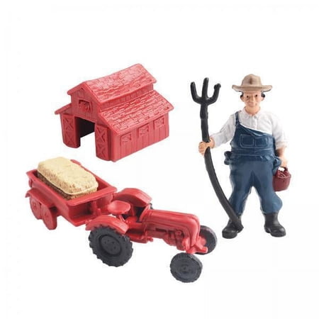 shamjina 5X Mini Barn Farm Toys Playset Farm Animals Figures Set for 3-12 Years Old Gift 5 Pcs