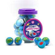 Halloween Candy - Funtasty Earth Planet Gummy Balls Candy - Strawberry Jam Center, 19-Ounce Jar (30 Count)