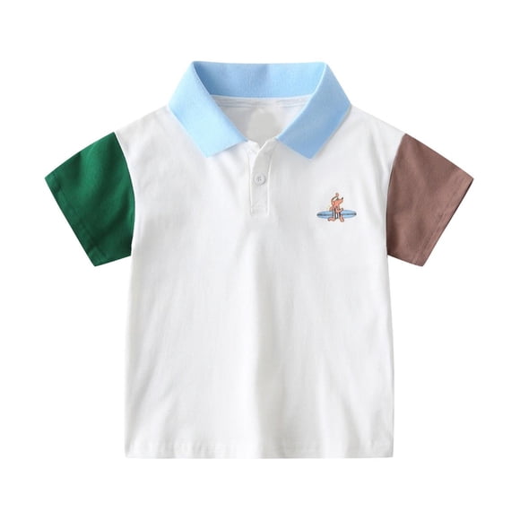 Chemise Garçon au Style Patchwork, Chemises à Manches Courtes pour Garçons