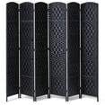 thumbnail image 1 of VEVOR 6 Panel Room Divider Hand-Woven Folding Privacy Screen with Hinges Black, 1 of 9