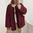 thumbnail image 3 of Dpytoraw Women's Cozy Winter Jacket Casual Long Sleeve Buttoned Coat, 3 of 5