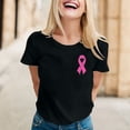 thumbnail image 2 of Yuncity Womens Shirts Featuring Cancer Awareness Tshirt Loose Fit Comfortable Casual Design Tops Pink Ribbon Graphic Print Tee Size L Black, 2 of 6