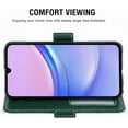 thumbnail image 3 of Phone Case for Samsung Galaxy A15 5G Wallet Cover with Tempered Glass Screen Protector and Leather Flip Credit Card Holder Stand Wrist Strap Cell Accessories A 15 4G 15A Women Men Dark Green, 3 of 14
