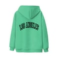 thumbnail image 5 of Fanxing Los Angeles Sweatsuits for Women Young Adult Trendy Fleece Hoodies Sweatshirts with Sweatpants Fall Outfits Lightweight Track Suits for Teen Girls 2 Piece Sets Green,L, 5 of 5