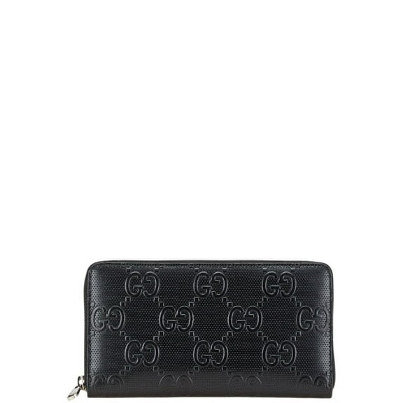 Pre-Owned Gucci GG Embossed Zip Around Organizer Long Wallet 625563 Black Leather Women's GUCCI