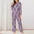 thumbnail image 2 of Sikiie Violets Flowers Women's Long-Sleeve Shirt and Full-Length Bottom Pajama Set (s-xxl)-Large, 2 of 7