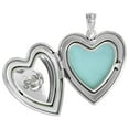thumbnail image 2 of 1 inch Sterling Silver Cubic Zirconia Dancing Diamond Heart Locket Necklace for Women Scroll Etching 16 inch RL_30H, 2 of 2