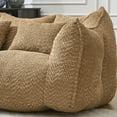 thumbnail image 6 of Oversized Bean Bag Chairs for Adults, 73" Fluffy Loveseat Bean Bag Sofa with Armrest and High-Density Foam Filled, Plush Comfy Lazy Sofa for Living Room, Bedroom, Apartment, Coffee, 6 of 8