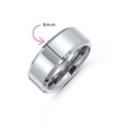 thumbnail image 3 of Bling Jewelry Mens Beveled Edge Gunmetal Black Silver Titanium Wedding Band Ring Comfort Fit 8MM, 3 of 4