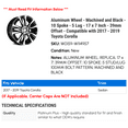 thumbnail image 2 of Aluminum Wheel - Machined and Black - 10 Spoke - 5 Lug - 17 x 7 Inch - 39mm Offset - Compatible with 2017 - 2019 Toyota Corolla 2018, 2 of 2