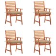 thumbnail image 1 of Sillas de Comedor para Patio Casafoyer 4 piezas con Cojines de Madera de Acacia, 1 of 5