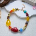 thumbnail image 4 of NICKSUN Boho Vintage Contrast Color Resin Beaded Choker Necklace, Irregular Multicolor Stone Collar Jewelry, Ethnic Exotic Vacation Statement Necklace, 4 of 6
