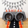 thumbnail image 4 of Mantel de carreras de 137x274cm, mantel temático de coche de carreras para motocicleta, vajilla, rueda, neumático, globo, suministros para fiesta de cumpleaños, 4 of 5