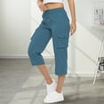 thumbnail image 2 of Flmaly vacation outfits for women High Waistband Women's Solid Color Casual Hiking Pants Outdoor Pants /4 Summer Pants Capri Cargo Pants Lightweight Stretch Hiking Pants Overalls Vacation Outfits, 2 of 8